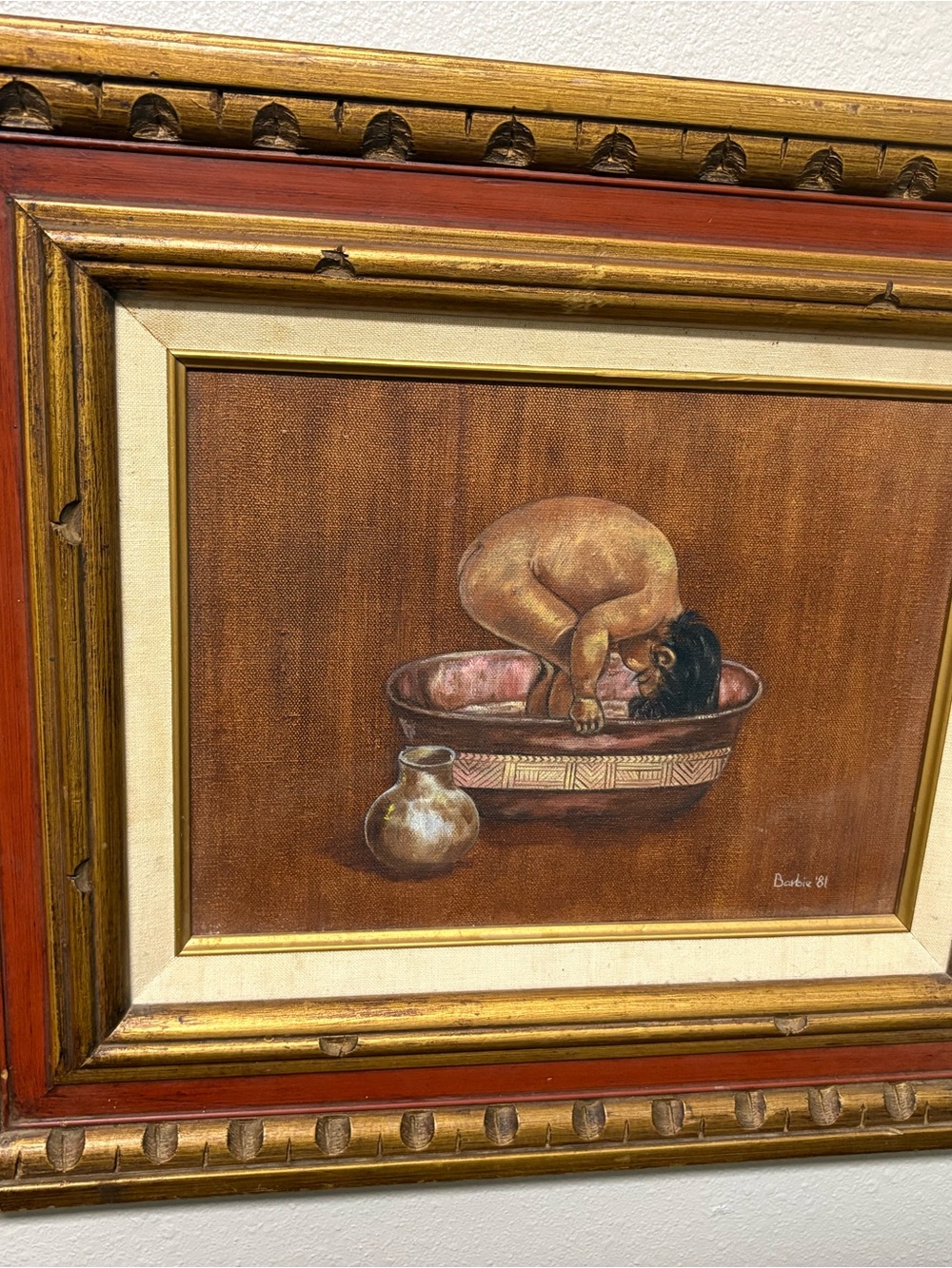 Barbie Brown & Gold Framed Figurative Art Print